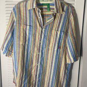 Vintage Rocawear Multicolor Striped Button Down Shirt
